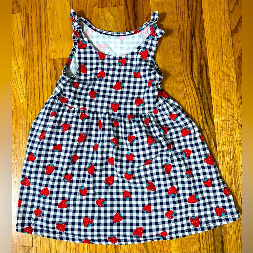 The Children’s Place 3T Toddler Girl Strawberry Gingham Sundress Summer Dress